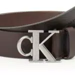 Calvin Klein Jeans Cintura Round Mono Plaque in Pelle per Uomo