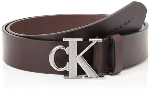 Calvin Klein Jeans Cintura Round Mono Plaque in Pelle per Uomo