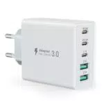 Caricatore USB C 50W 5 porte rapido per iPhone 15 e Samsung S23/S22/S21