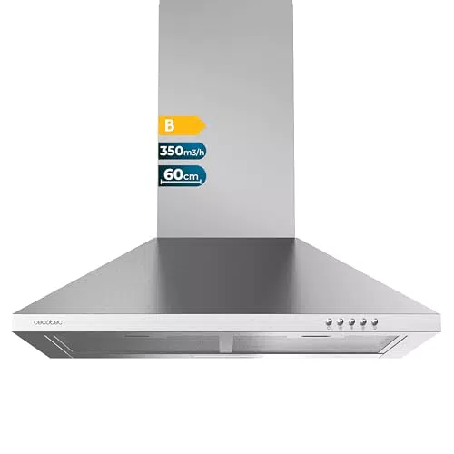 Cecotec Cappa Aspirante Piramidale Bolero Flux PM 603500, 350 m³/h, 3 Livelli di Potenza