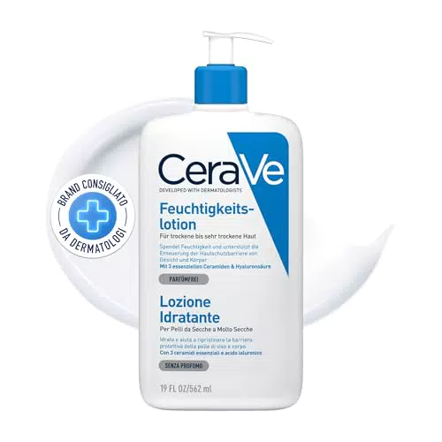 CeraVe Lozione Idratante Viso e Corpo per Pelli Normali e Secche con Acido Ialuronico