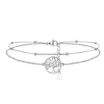 CheersLife Cavigliera Doppia Albero della Vita in Argento Sterling 925 Regolabile