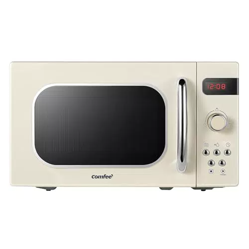 Comfee Forno a Microonde Retrò CMSRO 20 - 8 Menu Automatici, 5 Livelli di Potenza