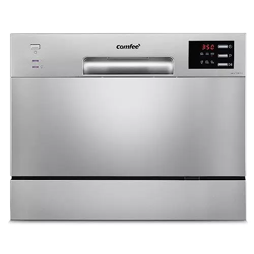 COMFEE Lavastoviglie compatta TD602E-S con 6 programmi e avvio ritardato