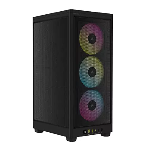 Corsair iCUE 2000D RGB Airflow Mini-ITX Case con Pannelli in Rete d'Acciaio