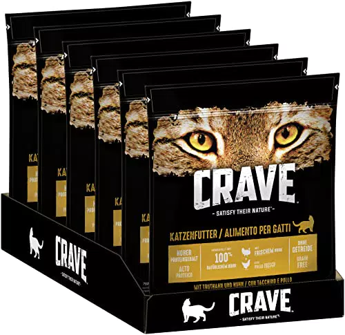 Crave Cibo Secco per Gatti Adulto con Tacchino e Pollo, Alto Contenuto Proteico