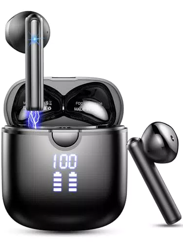 **Cuffie Bluetooth 5.4 HiFi con Cancellazione Rumore, Display LED e Impermeabilità IP7**