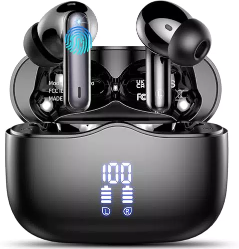 Cuffie Bluetooth 5.3 HiFi Stereo con Cancellazione Rumore e Display LED