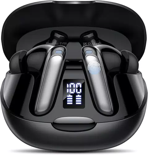 Cuffie Bluetooth 5.3 HiFi Stereo con Cancellazione Rumore e Display LED