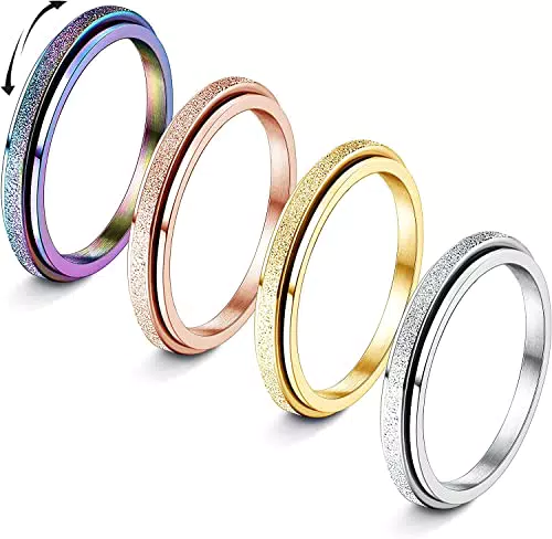 Diamday Anello Spinner Antistress in Acciaio Inossidabile per Ansia e Stress