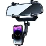 DMJWAN Supporto Telefonico Retrovisore per Auto 360° Rotabile e Anti-Shake