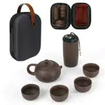 E-More Set da Tè Portatile in Ceramica Fatta a Mano con Scatola Portaoggetti