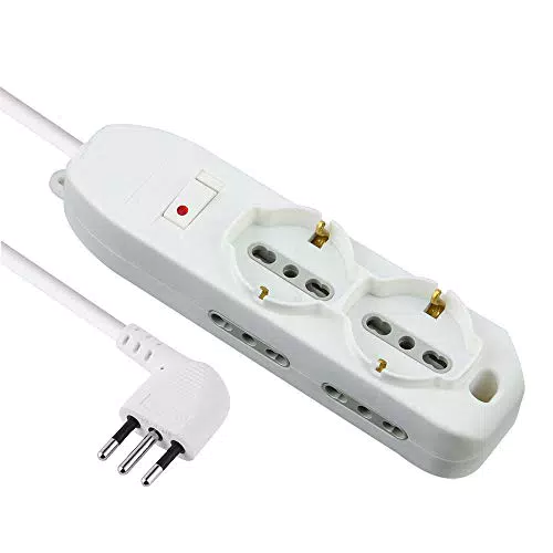 Electraline Multipresa 6 Posti 10/16A con Cavo 2m e Spina Piccola 10A