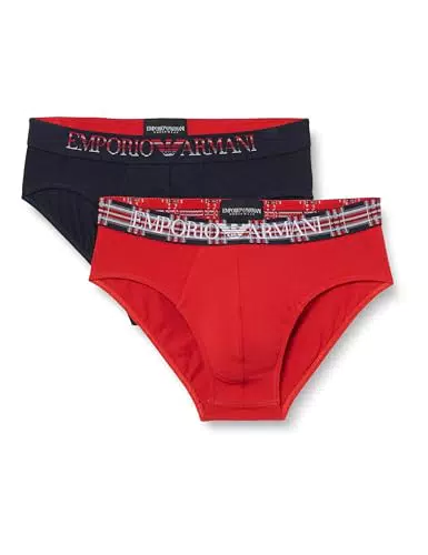 Emporio Armani Boxer Slip Tartan da Uomo in Confezione Regalo