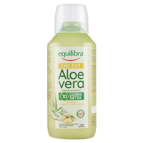 Equilibra Aloe Vera Digest - Integratore Detox con Zenzero, Senza Glutine
