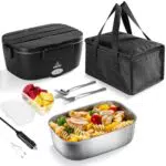 ESOHOT Scaldavivande Elettrico Portatile 1,5L con Borse Isolate e Posate