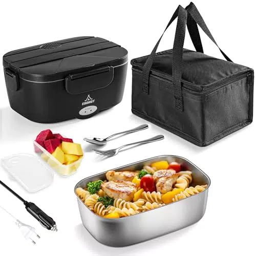 ESOHOT Scaldavivande Elettrico Portatile 1,5L con Borse Isolate e Posate