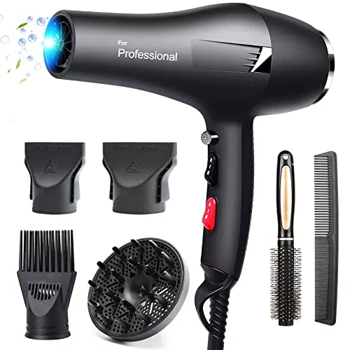 Faszin Asciugacapelli Professionale Ionico con Diffusore e Concentratore