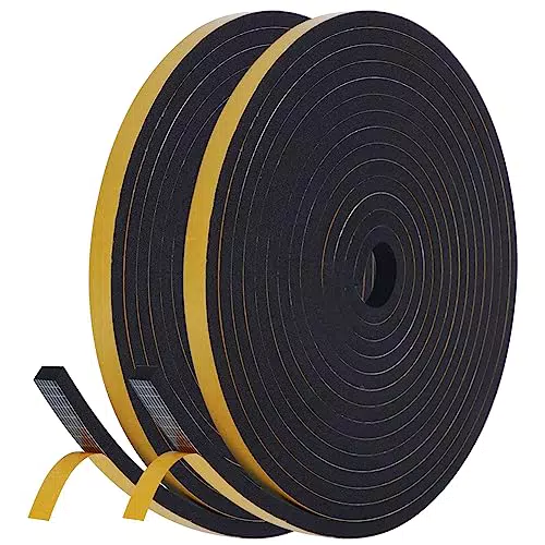 Flintronic Nastro Autoadesivo in Schiuma 6x10 mm per Insonorizzazione e Tenuta