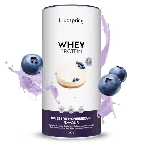 foodspring Proteine Whey in polvere - 23 g di proteine per aumento muscolare