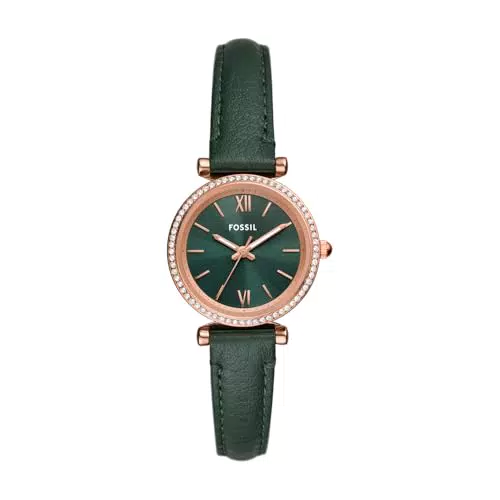 Fossil Carlie Orologio da Donna con Movimento al Quarzo e Cinturino in Acciaio o Pelle