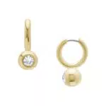 Fossil JA7254710 Orecchini da donna in ottone dorato senza pietre preziose