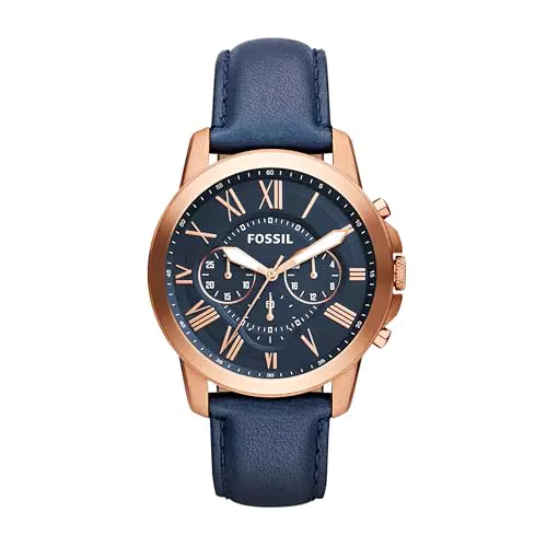 Fossil Orologio Grant da Uomo Cronografo Quarzo Cassa Acciaio Inossidabile 44 mm