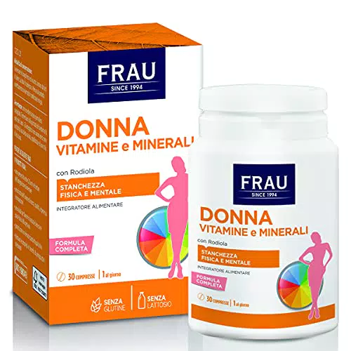 FRAU Integratore Alimentare con Vitamine, Minerali e Luteina per Stanchezza