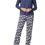 Goldenpoint Pigiama Lungo Donna Stampa Cheers con Maniche Lunghe e Girocollo