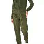 Goldenpoint Tuta in Velour con Maniche Lunghe e Girocollo in Ciniglia