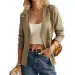 Grace Karin Cardigan da donna a maniche lunghe con bottoni e cintura