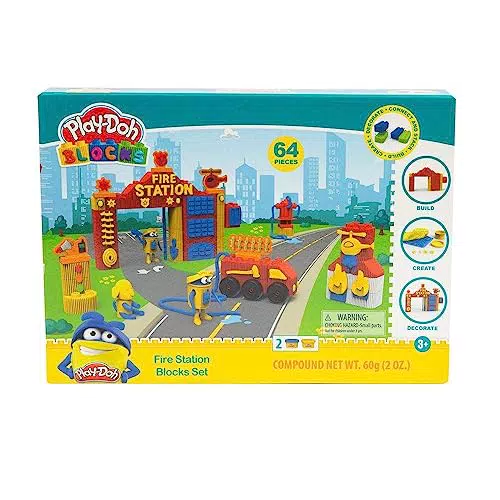Play-Doh Stazione dei Pompieri con Costruzioni e Pasta da Modellare - Pld07000