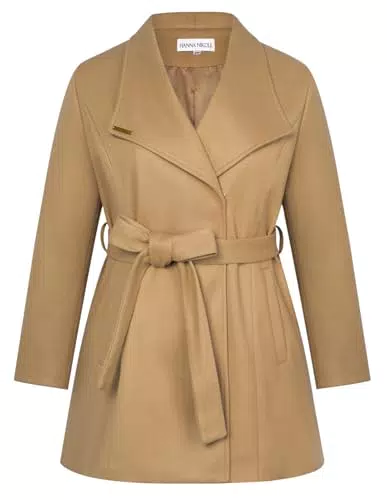 Hanna Nikole Cappotto Trench da Donna Giacca Invernale Classica con Cintura