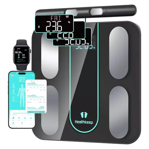 Healthkeep Bilancia Smart con Impedenzimetro e 21 Dati Corporali, App iOS e Android
