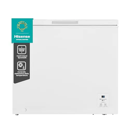 Hisense MCF189E1 Congelatore a Pozzetto 191 Litri, Classe Energetica E, 39 dB