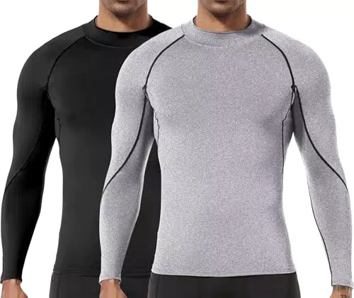 Holure Maglia Compressione Uomo Manica Lunga per Corsa e Fitness