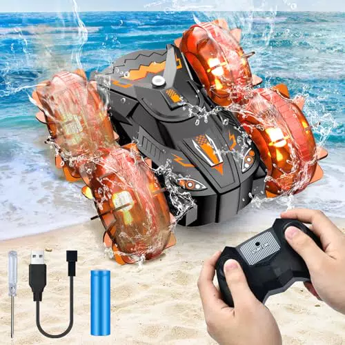 HONGNIX Macchina Telecomandata Anfibio 2.4GHz con Batteria Ricaricabile per Bambini