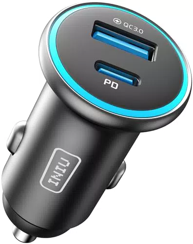 INIU Caricabatterie per Auto 66W USB C PD e QC 3.0 Fast Charging Compatibile iPhone e Samsung