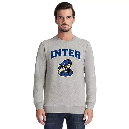 Inter Felpa Unisex Ufficiale Biscione Collezione Back to Stadium 100% Cotone