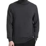 Kallspin Maglione Dolcevita Leggero da Uomo in Misto Lana con Maniche Lunghe
