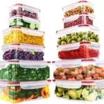 KICHLY Contenitori in plastica a tenuta stagna per alimenti, sicuri per microonde e congelatore
