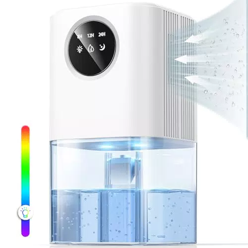 KITMOUS Deumidificatore d'aria ultra silenzioso con luci notturne e spegnimento automatico
