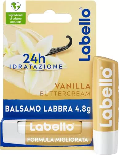 Labello Burrocacao alla Vaniglia - Balsamo Labbra Idratante con Oli Naturali