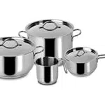 Lagostina Every Set di Pentole in Acciaio Inox con Coperchi e Manici Ergonomici