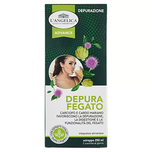 L'Angelica Sciroppo Detox Fegato con Curcuma, Carciofo e Cardo Mariano