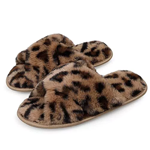 LARGERED Ciabatte Pelose Donna Antiscivolo in Peluche con Suola in Gomma