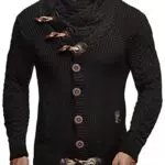 Leif Nelson Giacca Uomo in Maglia Cardigan Collo a Scialle LN-4195
