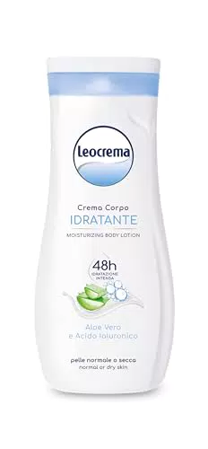 Leocrema Crema Corpo Idratante con Aloe e Acido Ialuronico 48 Ore di Idratazione