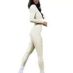 Litthing Tuta da Yoga Donna Maniche Lunghe Scollo Quadrato Abbigliamento Sportivo