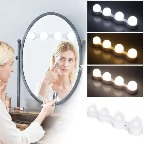 Hollywood Luce per Specchio LED Dimmerabile con 3 Modalità di Colore USB